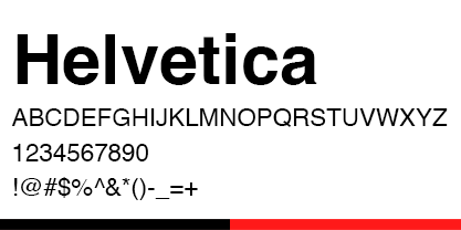 Helvetica font in use