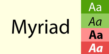 Myriad font in use
