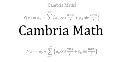 Cambria Math font in use