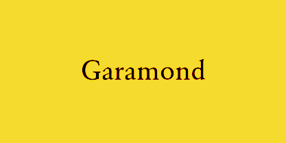 Garamond font in use