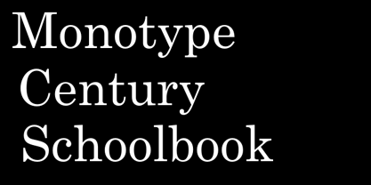 Monotype Century Schoolbook font in use