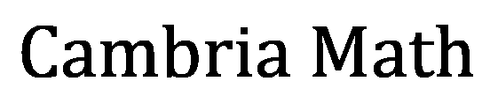 Cambria Math font image