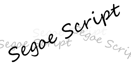 Segoe Script font in use